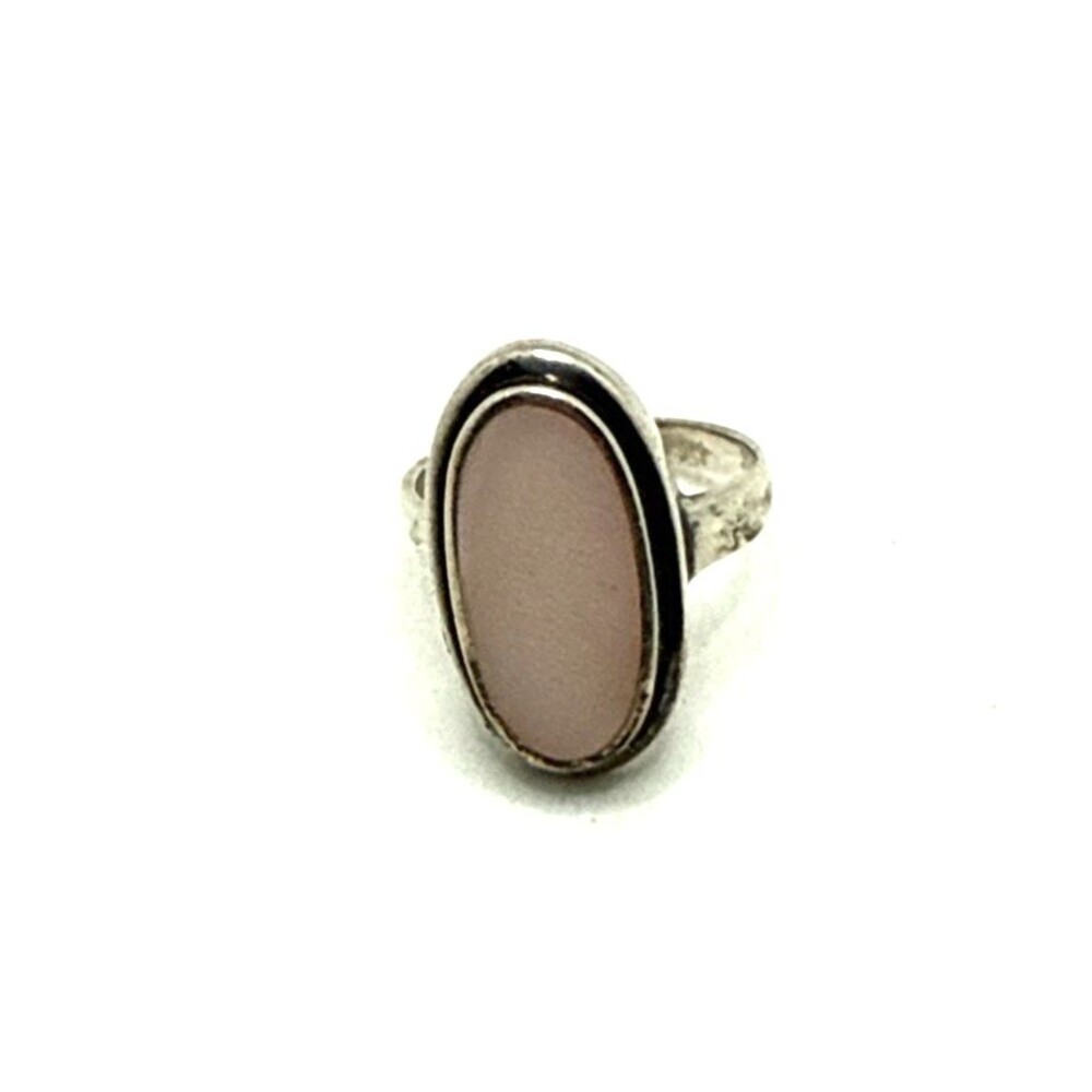 Vintage 1970s AVON Sterling Silver Pink Mother of Pearl Oval Ring Size 6.5